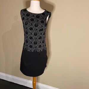 Mini black floral dress